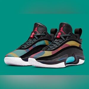 Nike Air Jordan 36 Low Black Multi Color Basketball Shoes Mens Size 13